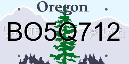 BO5Q712 Oregon License Plate