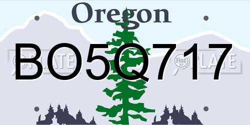 BO5Q717 Oregon License Plate