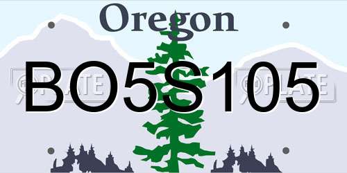 BO5S105 Oregon License Plate