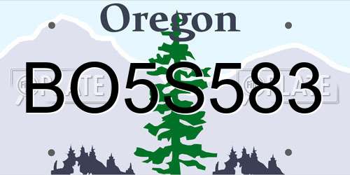 BO5S583 Oregon License Plate