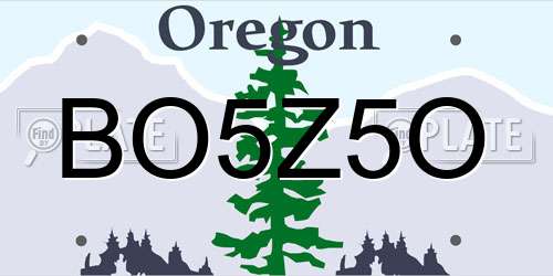 BO5Z5O Oregon License Plate
