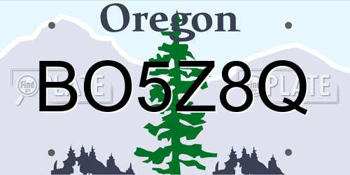 BO5Z8Q Oregon License Plate