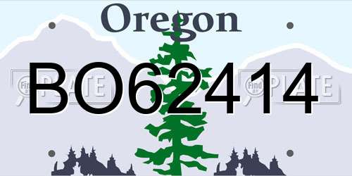 BO62414 Oregon License Plate