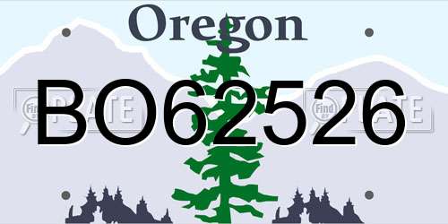 BO62526 Oregon License Plate