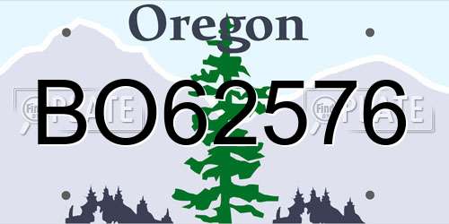 BO62576 Oregon License Plate