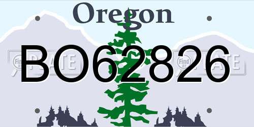 BO62826 Oregon License Plate
