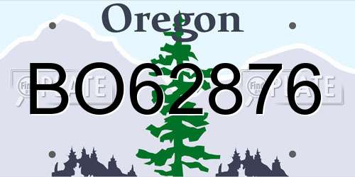 BO62876 Oregon License Plate