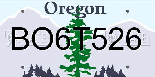 BO6T526 Oregon License Plate