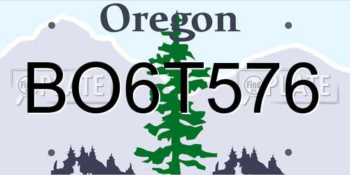BO6T576 Oregon License Plate