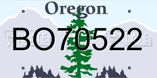 BO70522 Oregon License Plate