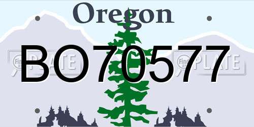 BO70577 Oregon License Plate