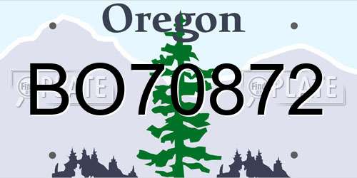 BO70872 Oregon License Plate