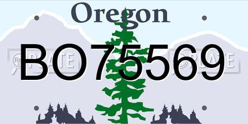 BO75569 Oregon License Plate