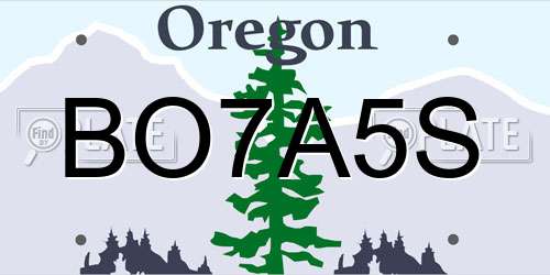 BO7A5S Oregon License Plate