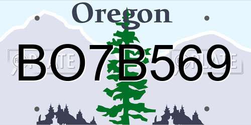 BO7B569 Oregon License Plate