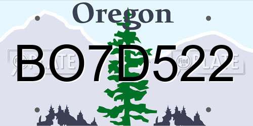 BO7D522 Oregon License Plate