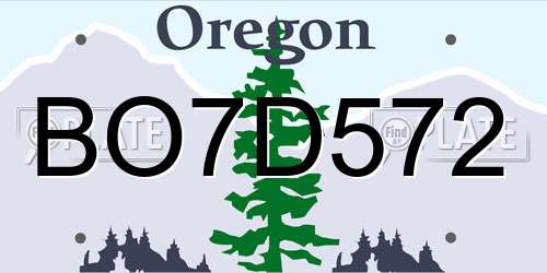 BO7D572 Oregon License Plate