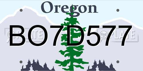BO7D577 Oregon License Plate