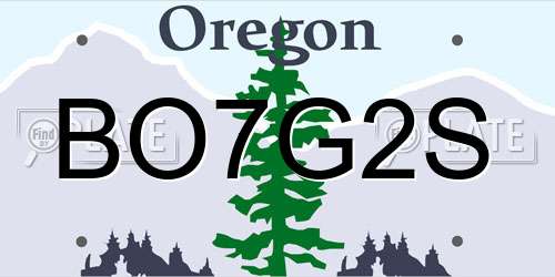 BO7G2S Oregon License Plate