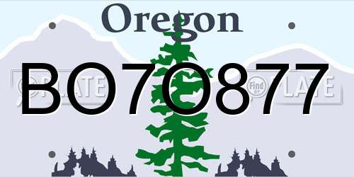 BO7O877 Oregon License Plate