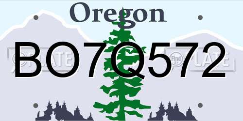BO7Q572 Oregon License Plate