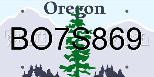 BO7S869 Oregon License Plate