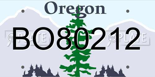 BO80212 Oregon License Plate
