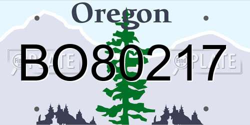 BO80217 Oregon License Plate