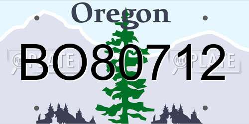 BO80712 Oregon License Plate