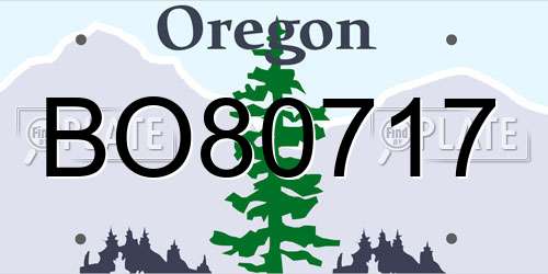 BO80717 Oregon License Plate