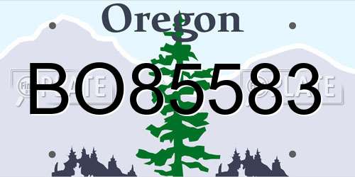 BO85583 Oregon License Plate
