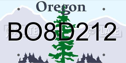 BO8D212 Oregon License Plate