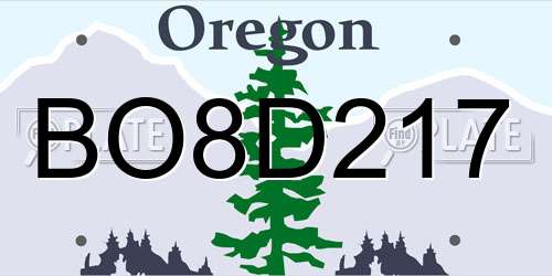 BO8D217 Oregon License Plate