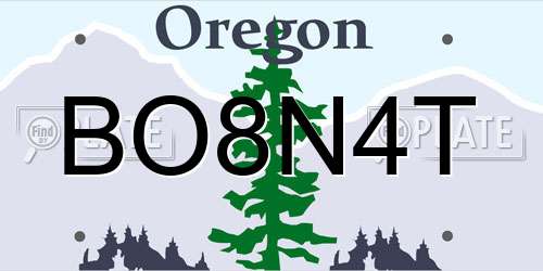BO8N4T Oregon License Plate