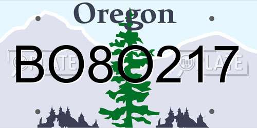 BO8O217 Oregon License Plate
