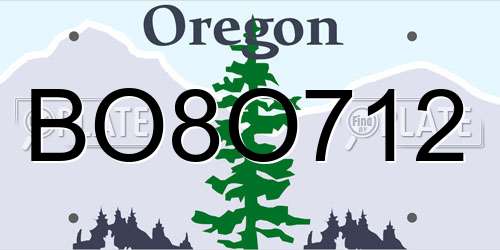 BO8O712 Oregon License Plate