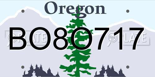 BO8O717 Oregon License Plate