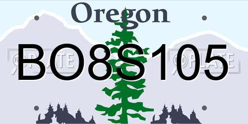 BO8S105 Oregon License Plate