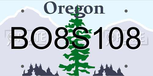 BO8S108 Oregon License Plate