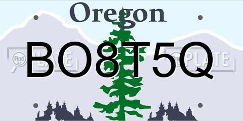 BO8T5Q Oregon License Plate
