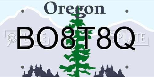 BO8T8Q Oregon License Plate