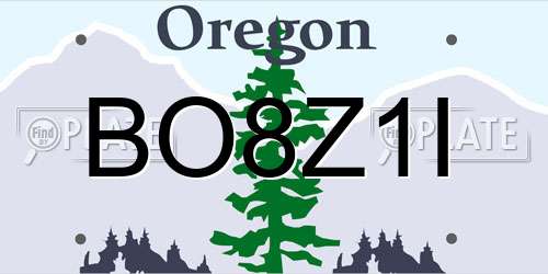 BO8Z1I Oregon License Plate