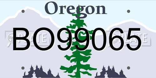 BO99065 Oregon License Plate