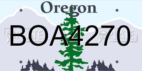BOA4270 Oregon License Plate