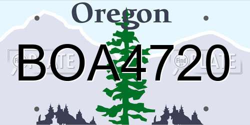 BOA4720 Oregon License Plate