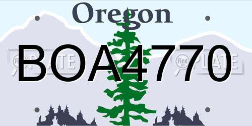 BOA4770 Oregon License Plate