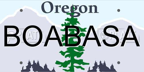 BOABASA Oregon License Plate