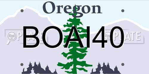 BOAI40 Oregon License Plate