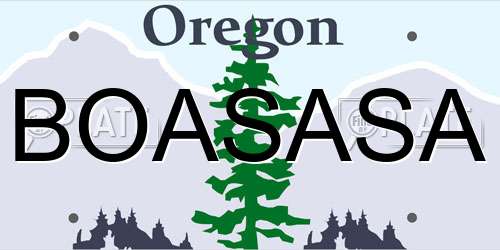 BOASASA Oregon License Plate