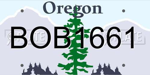 BOB1661 Oregon License Plate